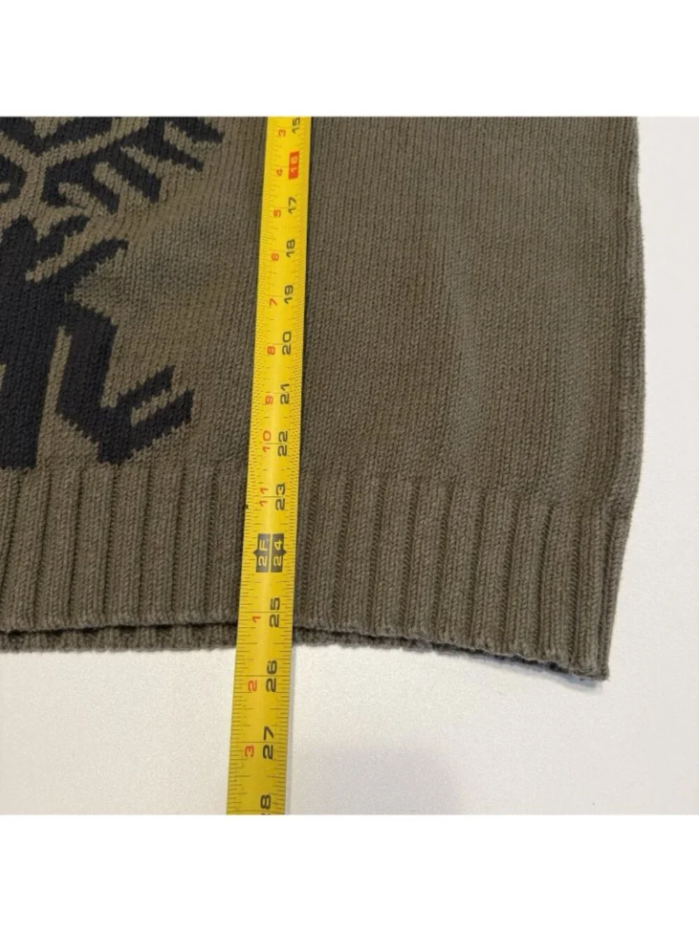 Banana Republic Heavy Knit Khaki Green Black Sweatshirt Aztec Archives Intarsia